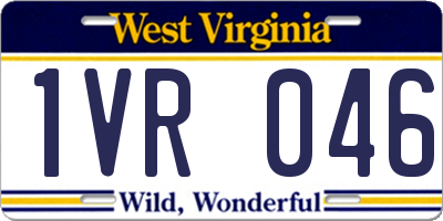 WV license plate 1VR046