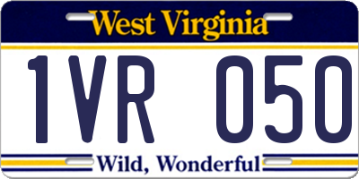 WV license plate 1VR050