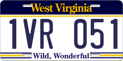 WV license plate 1VR051