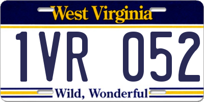 WV license plate 1VR052