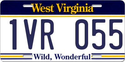 WV license plate 1VR055