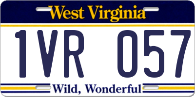 WV license plate 1VR057