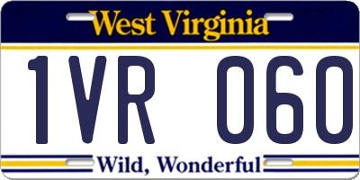 WV license plate 1VR060