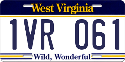 WV license plate 1VR061