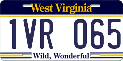 WV license plate 1VR065