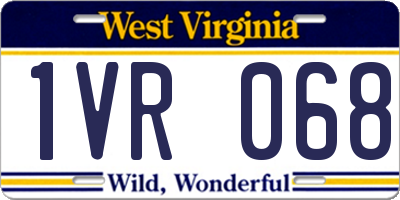 WV license plate 1VR068