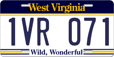 WV license plate 1VR071