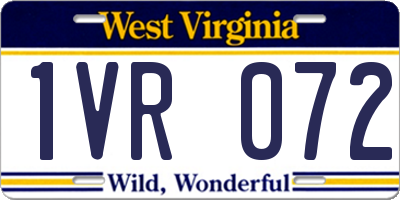 WV license plate 1VR072