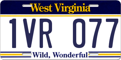 WV license plate 1VR077
