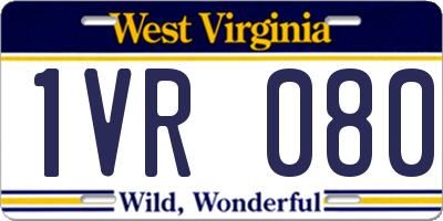 WV license plate 1VR080