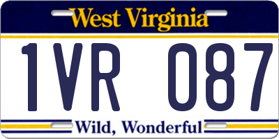 WV license plate 1VR087