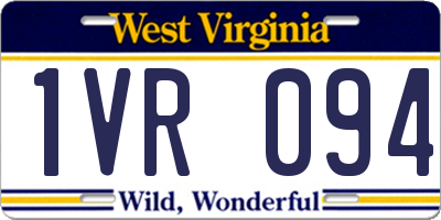 WV license plate 1VR094