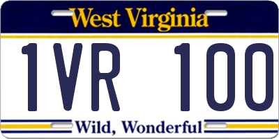 WV license plate 1VR100