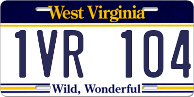 WV license plate 1VR104