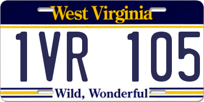 WV license plate 1VR105
