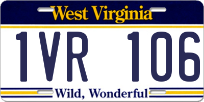 WV license plate 1VR106