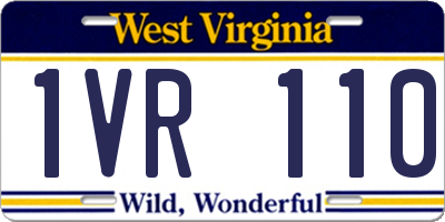 WV license plate 1VR110