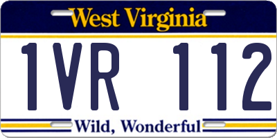 WV license plate 1VR112