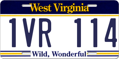 WV license plate 1VR114