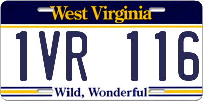 WV license plate 1VR116