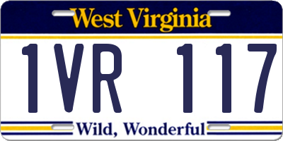 WV license plate 1VR117