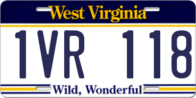 WV license plate 1VR118