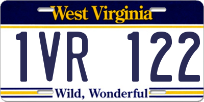 WV license plate 1VR122