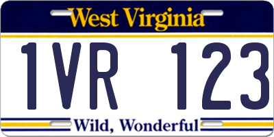 WV license plate 1VR123