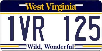 WV license plate 1VR125