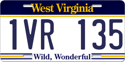 WV license plate 1VR135