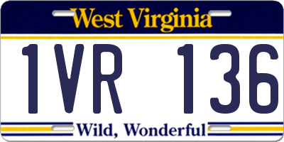WV license plate 1VR136