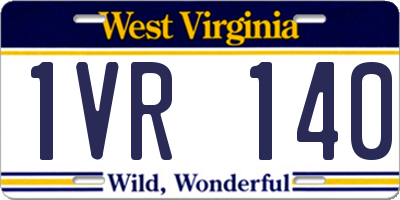 WV license plate 1VR140