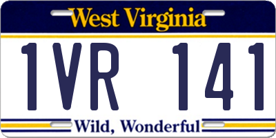 WV license plate 1VR141