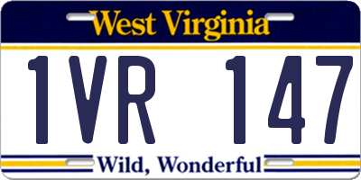 WV license plate 1VR147