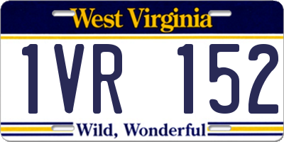 WV license plate 1VR152