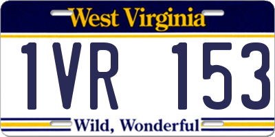 WV license plate 1VR153