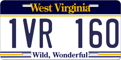 WV license plate 1VR160
