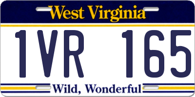 WV license plate 1VR165