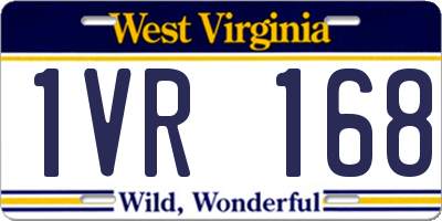 WV license plate 1VR168