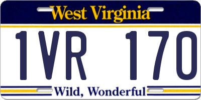 WV license plate 1VR170