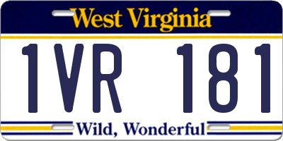 WV license plate 1VR181