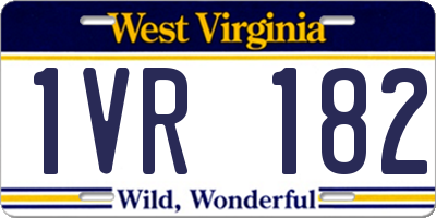 WV license plate 1VR182