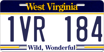 WV license plate 1VR184