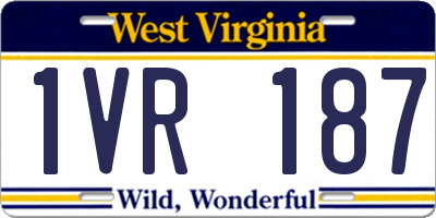 WV license plate 1VR187