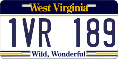 WV license plate 1VR189