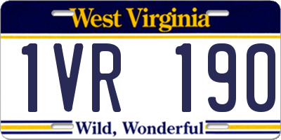 WV license plate 1VR190