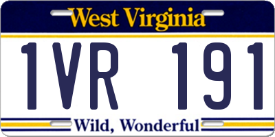 WV license plate 1VR191