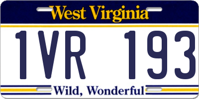 WV license plate 1VR193