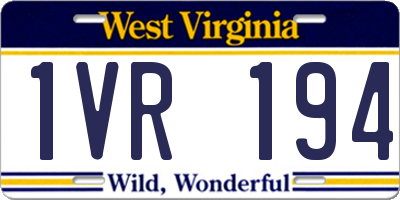 WV license plate 1VR194