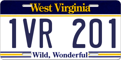 WV license plate 1VR201